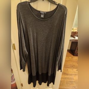 Chelsea & Theodore Black And Gray Long Sleeve Dress Size XL